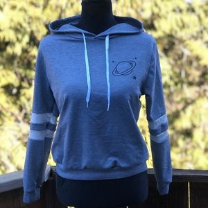 Lightweight Gray Planet hoodie NWOT